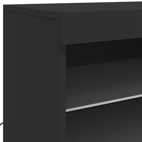 Musta senkki led-valoilla Beckett 60,5x37x67cm