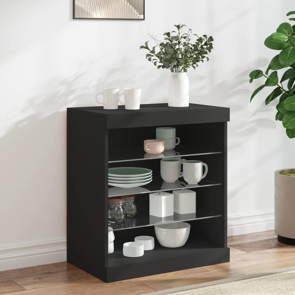 Musta senkki led-valoilla Beckett 60,5x37x67cm