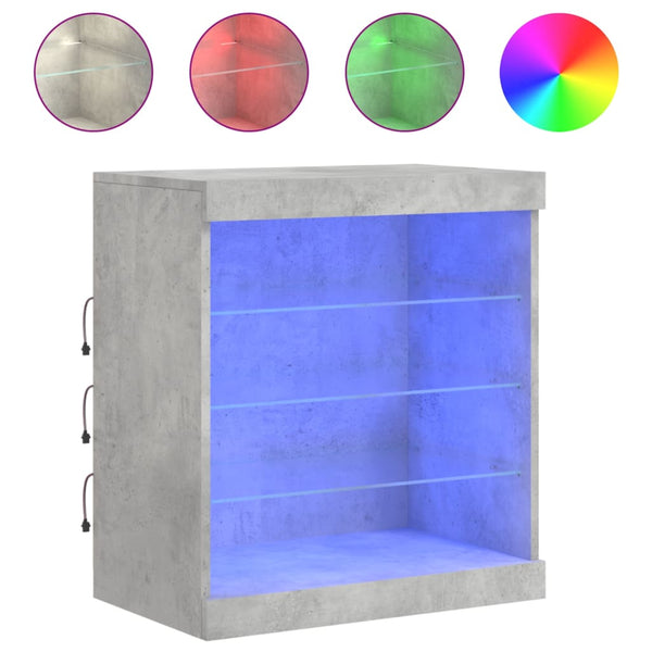 Betoninharmaa senkki led-valoilla Beckett 60,5x37x67cm