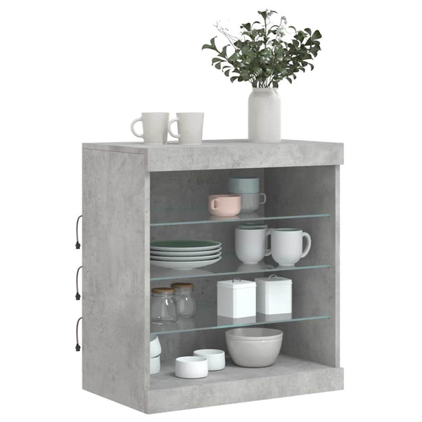Betoninharmaa senkki led-valoilla Beckett 60,5x37x67cm