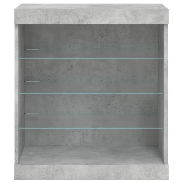 Betoninharmaa senkki led-valoilla Beckett 60,5x37x67cm