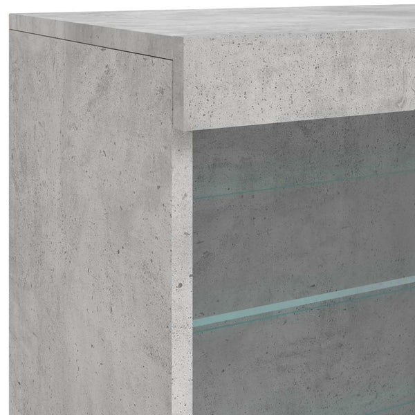 Betoninharmaa senkki led-valoilla Beckett 60,5x37x67cm