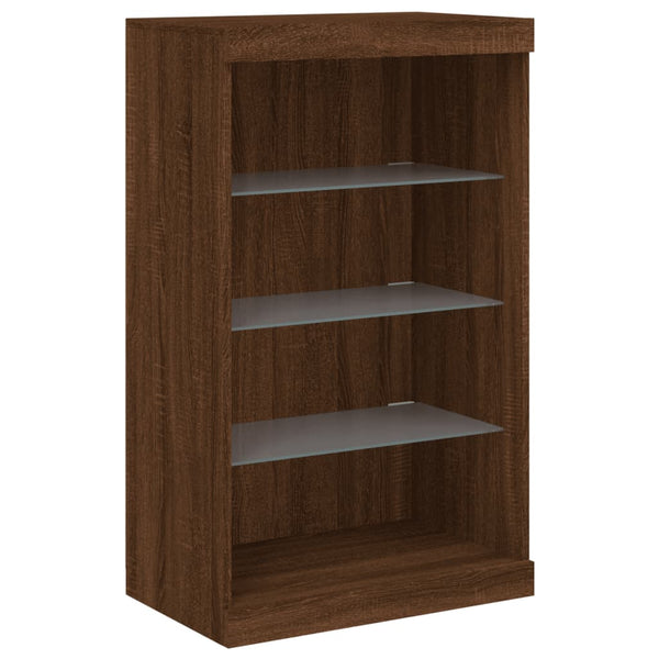 Brauner Eichenschrank mit LED-Beleuchtung Ghiulaidin 60,5x37x100cm