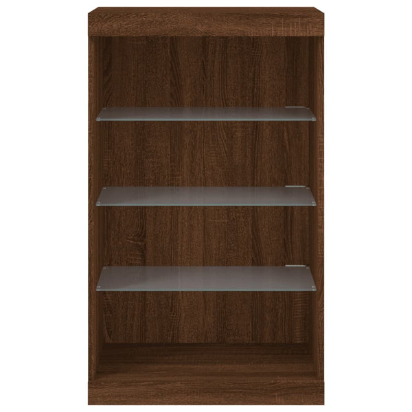 Brauner Eichenschrank mit LED-Beleuchtung Ghiulaidin 60,5x37x100cm