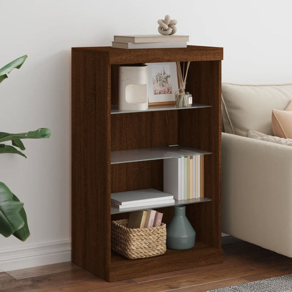 Brauner Eichenschrank mit LED-Beleuchtung Ghiulaidin 60,5x37x100cm