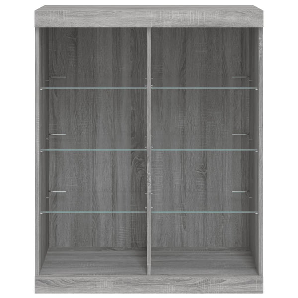 Kommode Sonoma Grau mit LED-Leuchten 81x37x100 cm