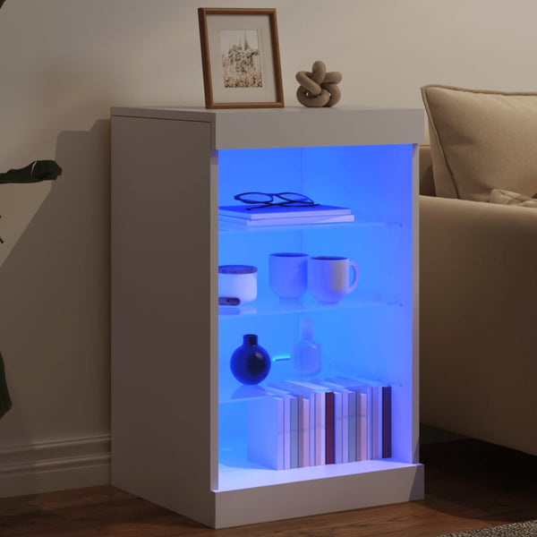 Weißes Sideboard mit LED-Beleuchtung Caliopiea 41x37x67cm