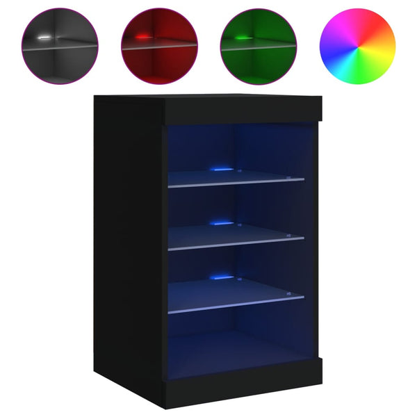 Schwarze Kommode mit LED-Beleuchtung Caliopiea 41x37x67cm