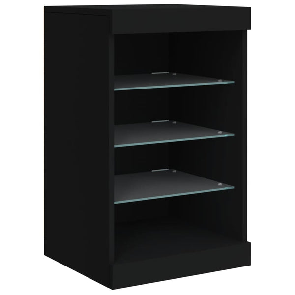 Schwarze Kommode mit LED-Beleuchtung Caliopiea 41x37x67cm