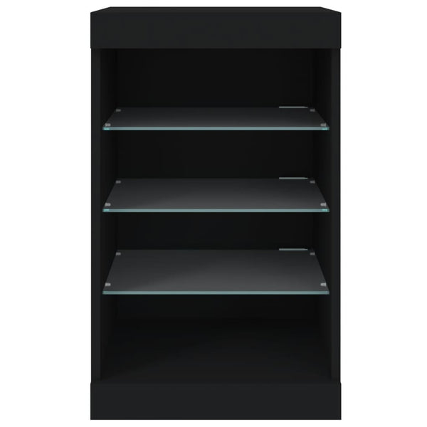 Schwarze Kommode mit LED-Beleuchtung Caliopiea 41x37x67cm