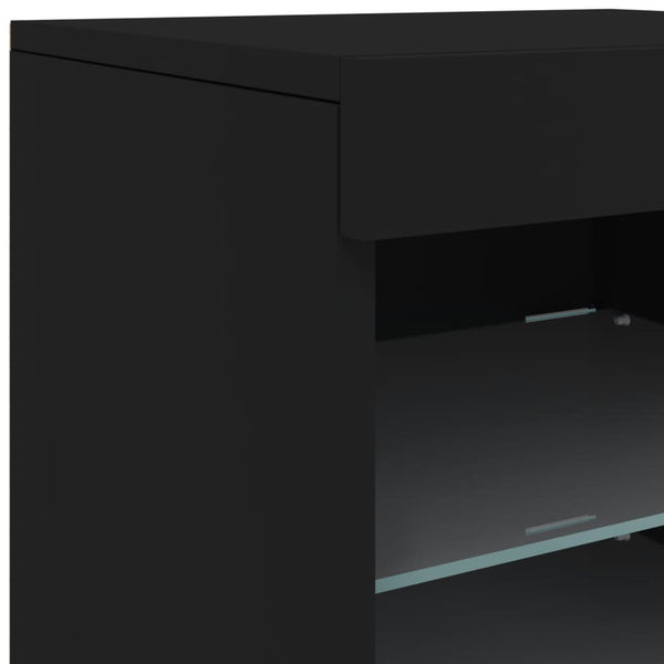 Schwarze Kommode mit LED-Beleuchtung Caliopiea 41x37x67cm