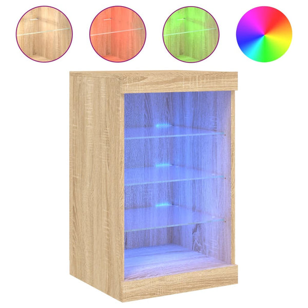 Sonoma-Eiche Sideboard mit LED-Beleuchtung Caliopiea 41x37x67cm