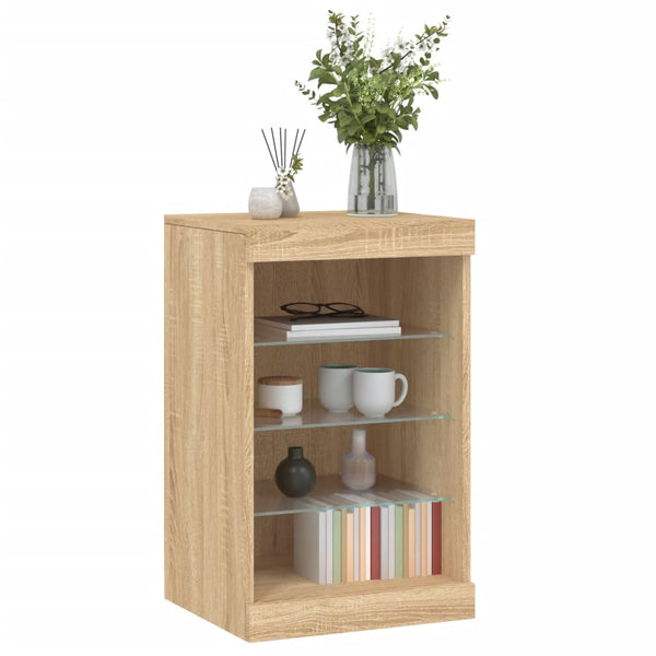 Sonoma-Eiche Sideboard mit LED-Beleuchtung Caliopiea 41x37x67cm