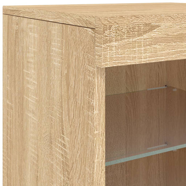 Sonoma-Eiche Sideboard mit LED-Beleuchtung Caliopiea 41x37x67cm