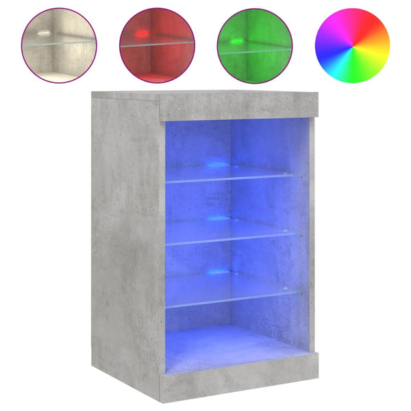 Betoninharmaa senkki led-valoilla Caliopiea 41x37x67cm