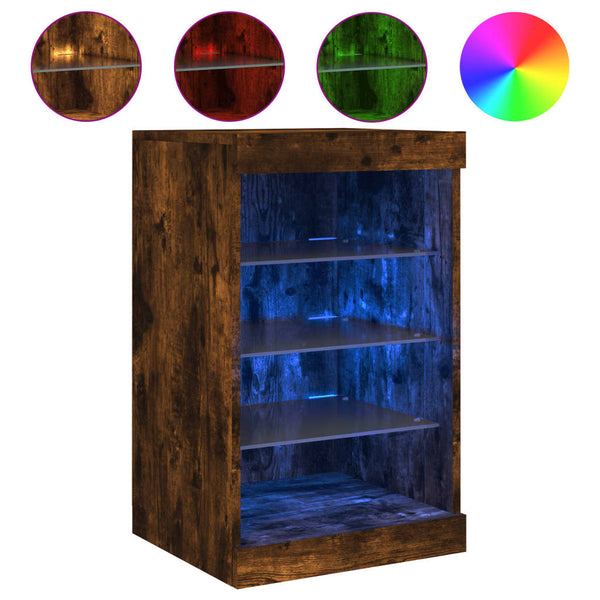 Sideboard Caliopiea in Rauchereiche mit LED-Beleuchtung 41x37x67cm