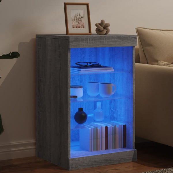 Sideboard mit LED-Beleuchtung Grau Sonoma 41x37x67 cm