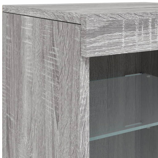 Sideboard mit LED-Beleuchtung Grau Sonoma 41x37x67 cm