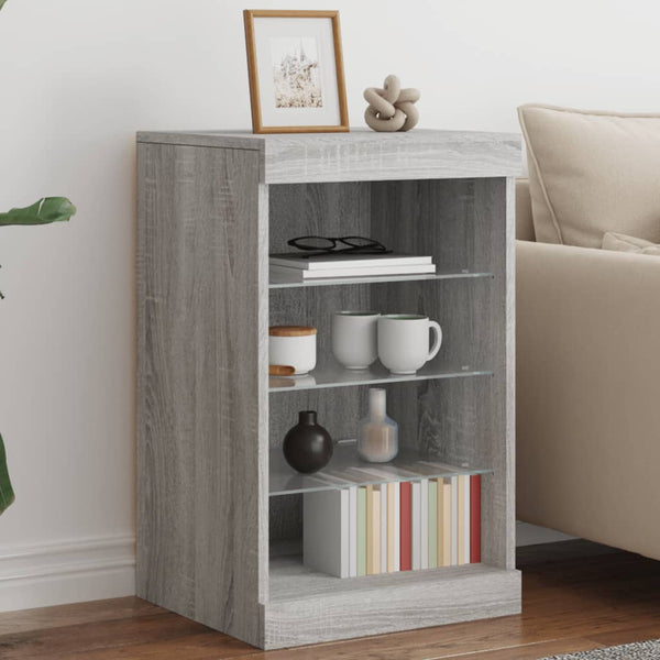 Sideboard mit LED-Beleuchtung Grau Sonoma 41x37x67 cm