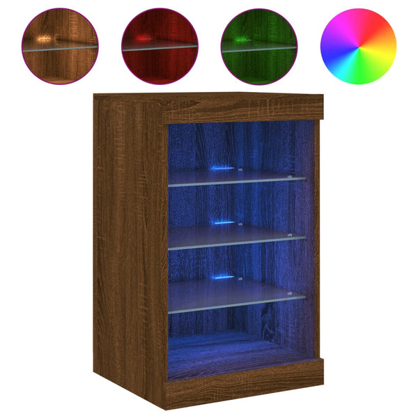 Ruskea tammi senkki led-valoilla Caliopiea 41x37x67cm