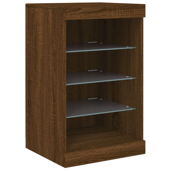 Ruskea tammi senkki led-valoilla Caliopiea 41x37x67cm