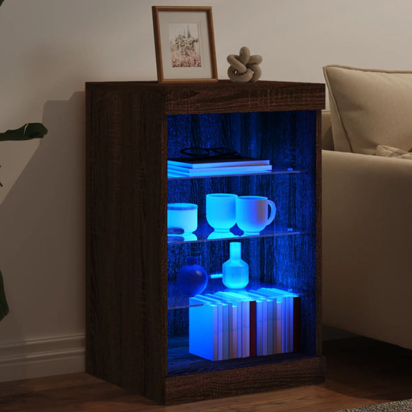 Ruskea tammi senkki led-valoilla Caliopiea 41x37x67cm