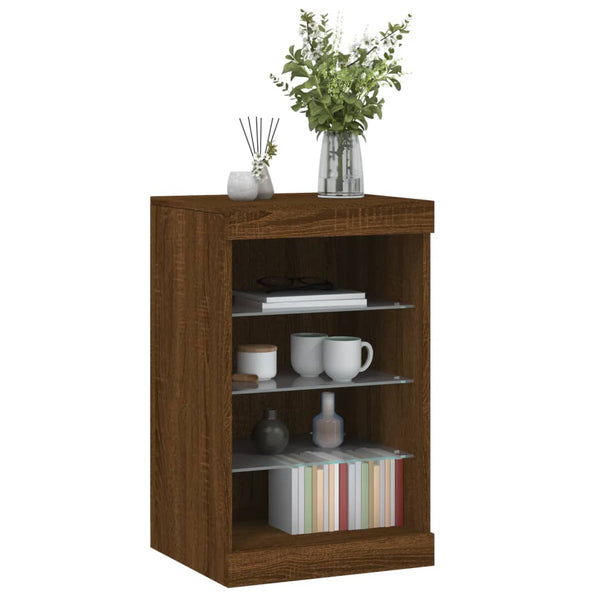 Ruskea tammi senkki led-valoilla Caliopiea 41x37x67cm