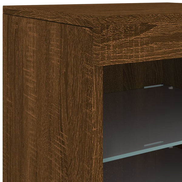 Ruskea tammi senkki led-valoilla Caliopiea 41x37x67cm