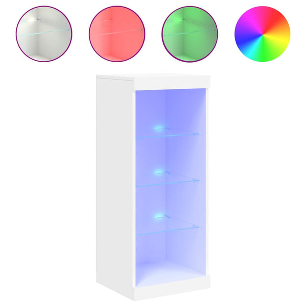 Valkoinen senkki led-valoilla Limbiada 41x37x100cm