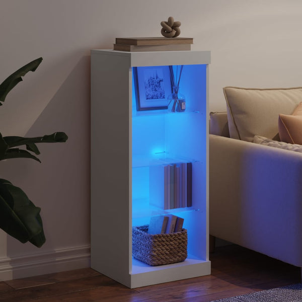 Valkoinen senkki led-valoilla Limbiada 41x37x100cm