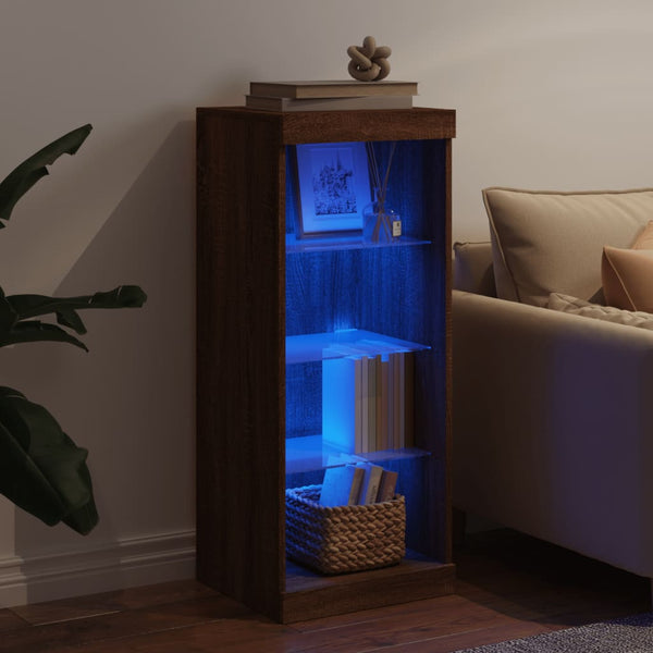 Ruskea tammi senkki led-valoilla Limbiada 41x37x100cm