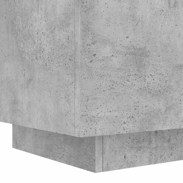 Nachttisch Suina aus betongrauem Holz mit LED-Beleuchtung (2 Stück)