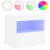Weißer Nachttisch mit LED-Beleuchtung Latoria 50x40x45cm