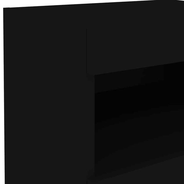 Nachttische schwarz mit LED-Beleuchtung Latoria 50x40x45cm (2 Stk.)