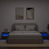 Nachttische schwarz mit LED-Beleuchtung Latoria 50x40x45cm (2 Stk.)