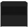 Nachttische schwarz mit LED-Beleuchtung Latoria 50x40x45cm (2 Stk.)