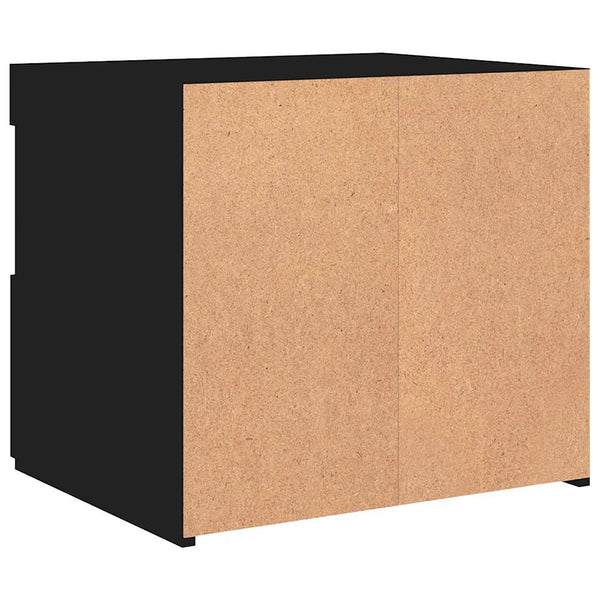 Nachttische schwarz mit LED-Beleuchtung Latoria 50x40x45cm (2 Stk.)