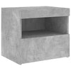 Nachttisch Latoria aus betongrauem Holz mit LED-Beleuchtung 50x40x45cm