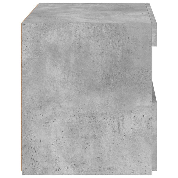 Nachttisch Latoria aus betongrauem Holz mit LED-Beleuchtung 50x40x45cm