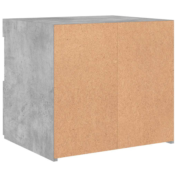 Nachttisch Latoria aus betongrauem Holz mit LED-Beleuchtung 50x40x45cm