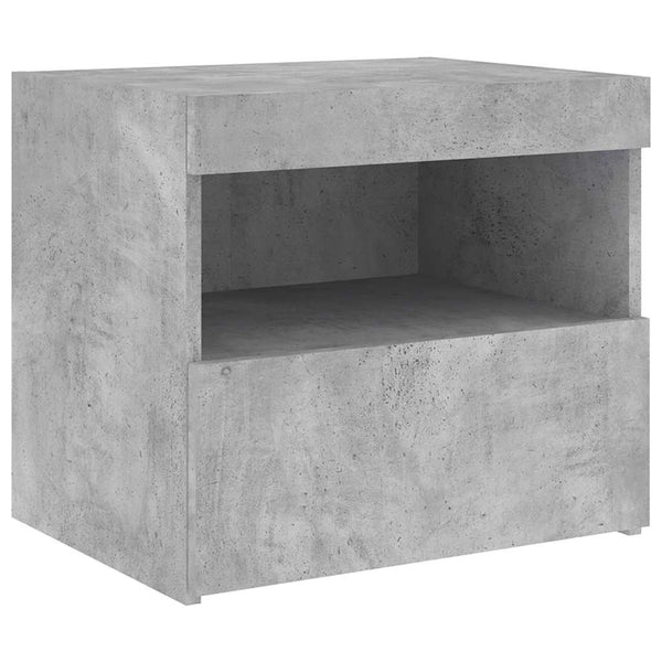 Nachtschränke Latoria LED-Beleuchtung betongrau 50x40x45cm (2 St.)