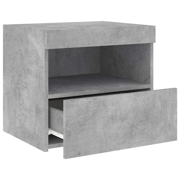 Nachtschränke Latoria LED-Beleuchtung betongrau 50x40x45cm (2 St.)