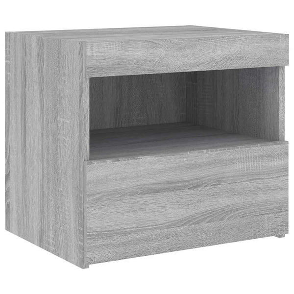 Nachttisch Latoria 50x40x45cm mit LED-Beleuchtung (Sonoma Eiche)