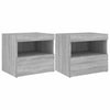 Nachttische in Grau mit LED-Beleuchtung Latoria 50x40x45cm (2 Stk. Sonoma)