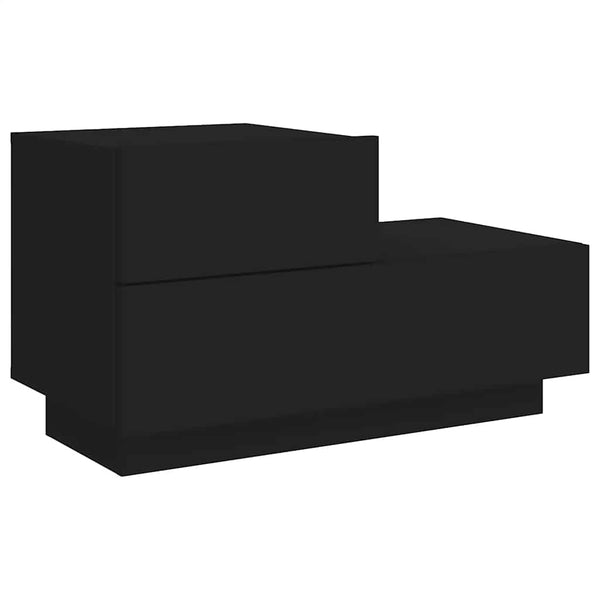 Schwarzer Nachttisch mit LED-Beleuchtung Salena 70x36x40,5cm