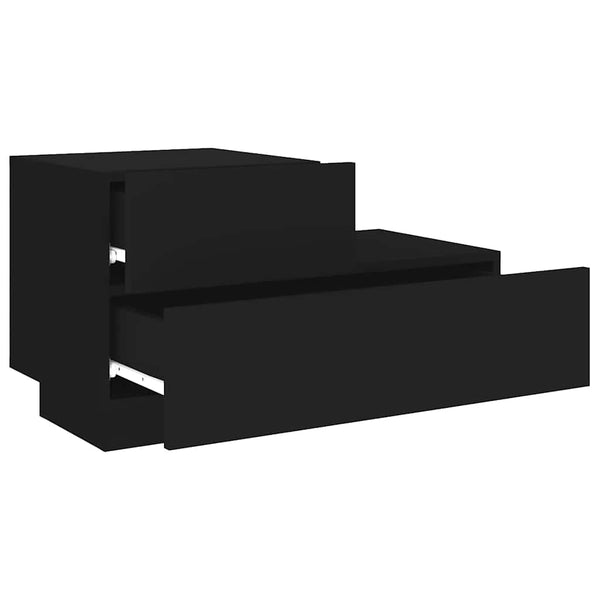 Schwarzer Nachttisch mit LED-Beleuchtung Salena 70x36x40,5cm