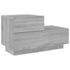 Grauer Nachttisch mit LED-Beleuchtung Salena 70x36x40,5cm