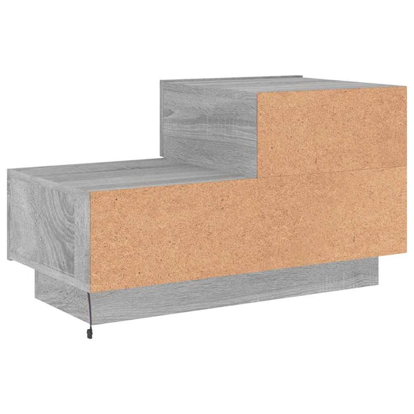 Grauer Nachttisch mit LED-Beleuchtung Salena 70x36x40,5cm