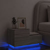 Grauer Nachttisch mit LED-Beleuchtung Salena 70x36x40,5cm
