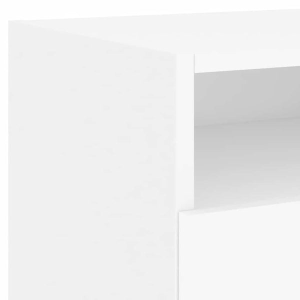 Valkoinen yöpöytä led-valoilla Scumpita 40x39x37cm